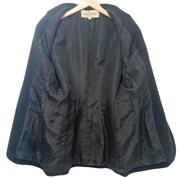 VTG 90s Valentino Boutique Italy Black Coat Old Money Luxury - Picture 6 of 9
